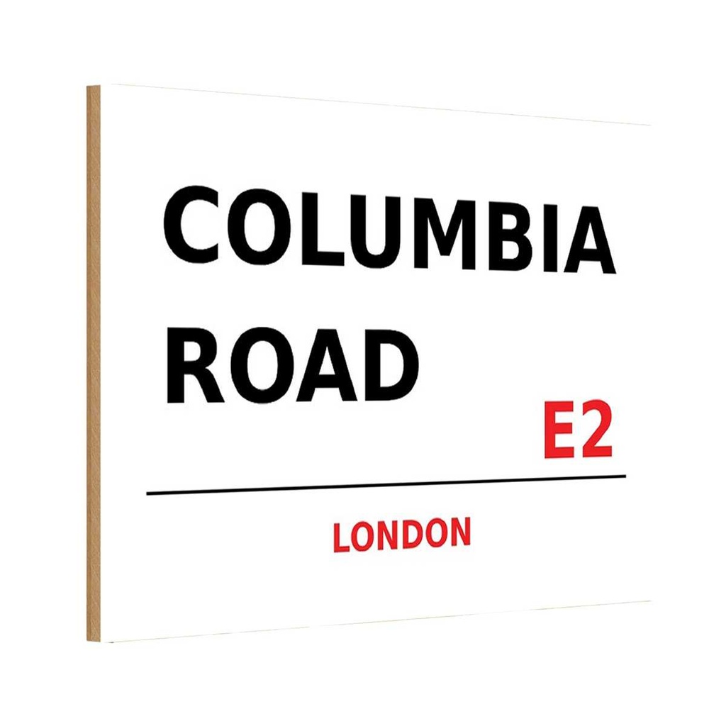 [LA-114332-1812-H] Holzschild 12x18 cm Columbia Road E2 England