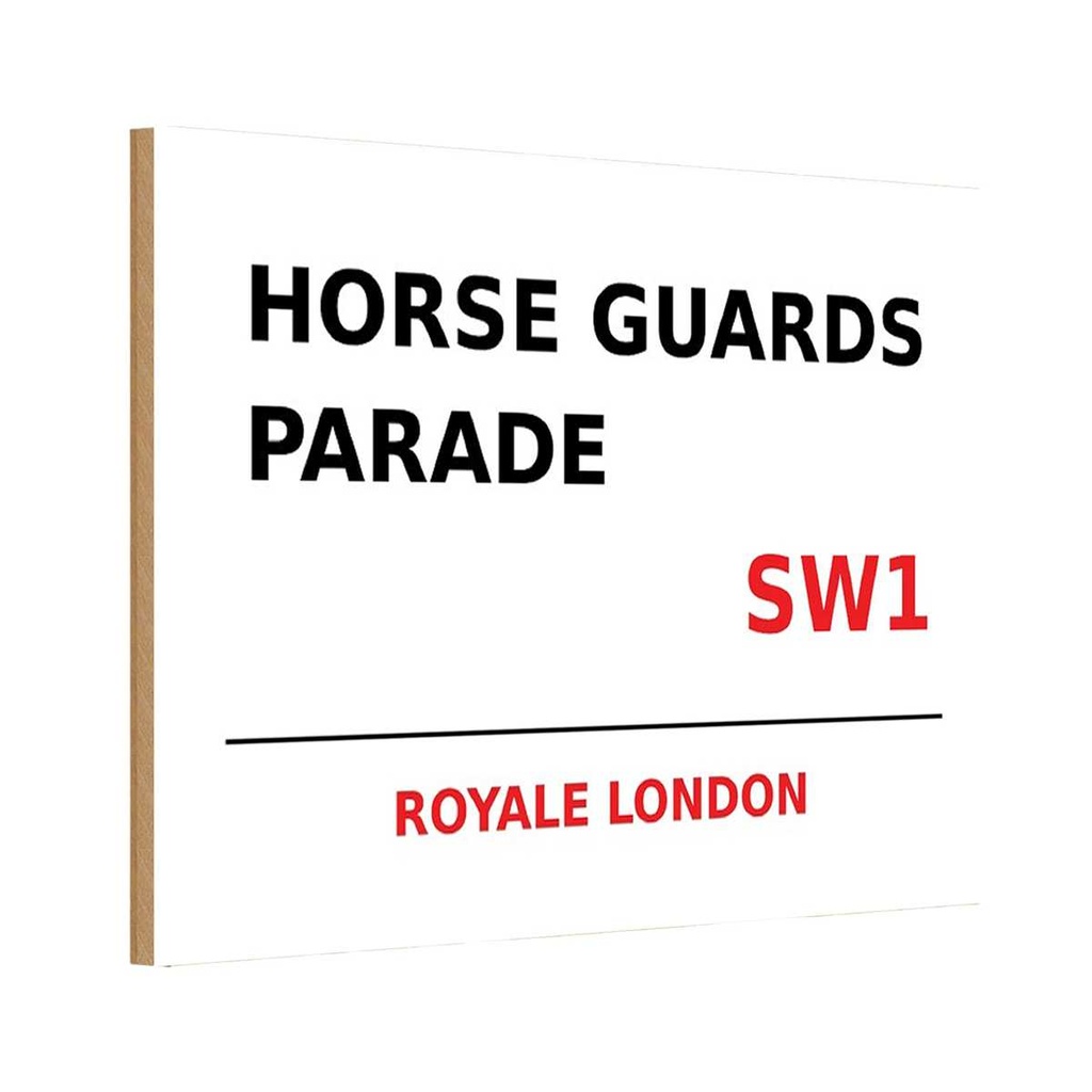 [LA-114342-1812-H] Holzschild 12x18 cm Royale Horse Guards Parade SW1 England