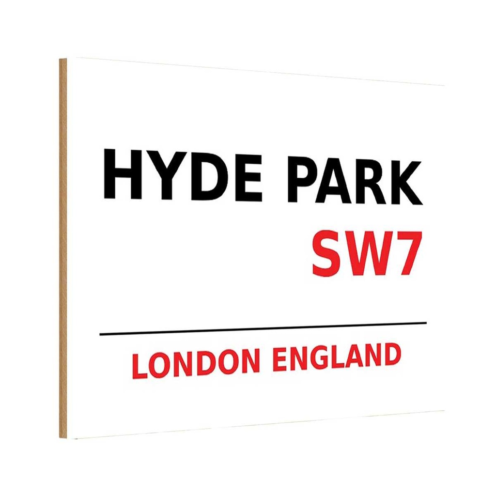 [LA-114346-1812-H] Holzschild 12x18 cm England Hyde Park SW7