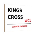 Holzschild 12x18 cm England Kings Cross WC1