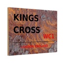 Holzschild 12x18 cm England Kings Cross WC1