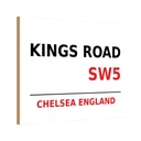 Holzschild 12x18 cm England Chelsea Kings Road SW5