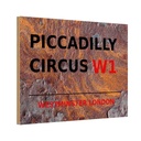 Holzschild 12x18 cm Westminster Piccadilly Circus W1 England