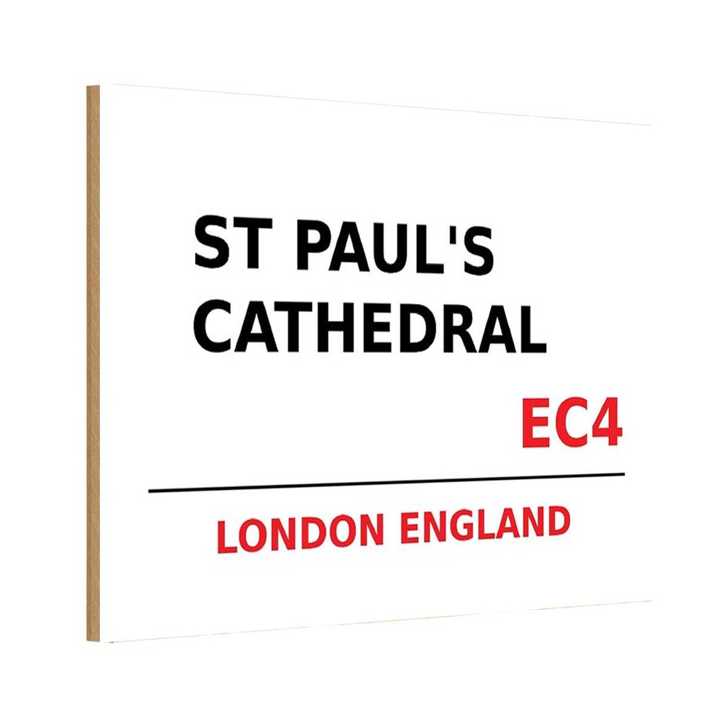 [LA-114395-1812-H] Holzschild 12x18 cm England St Paul´s Cathedral EC4