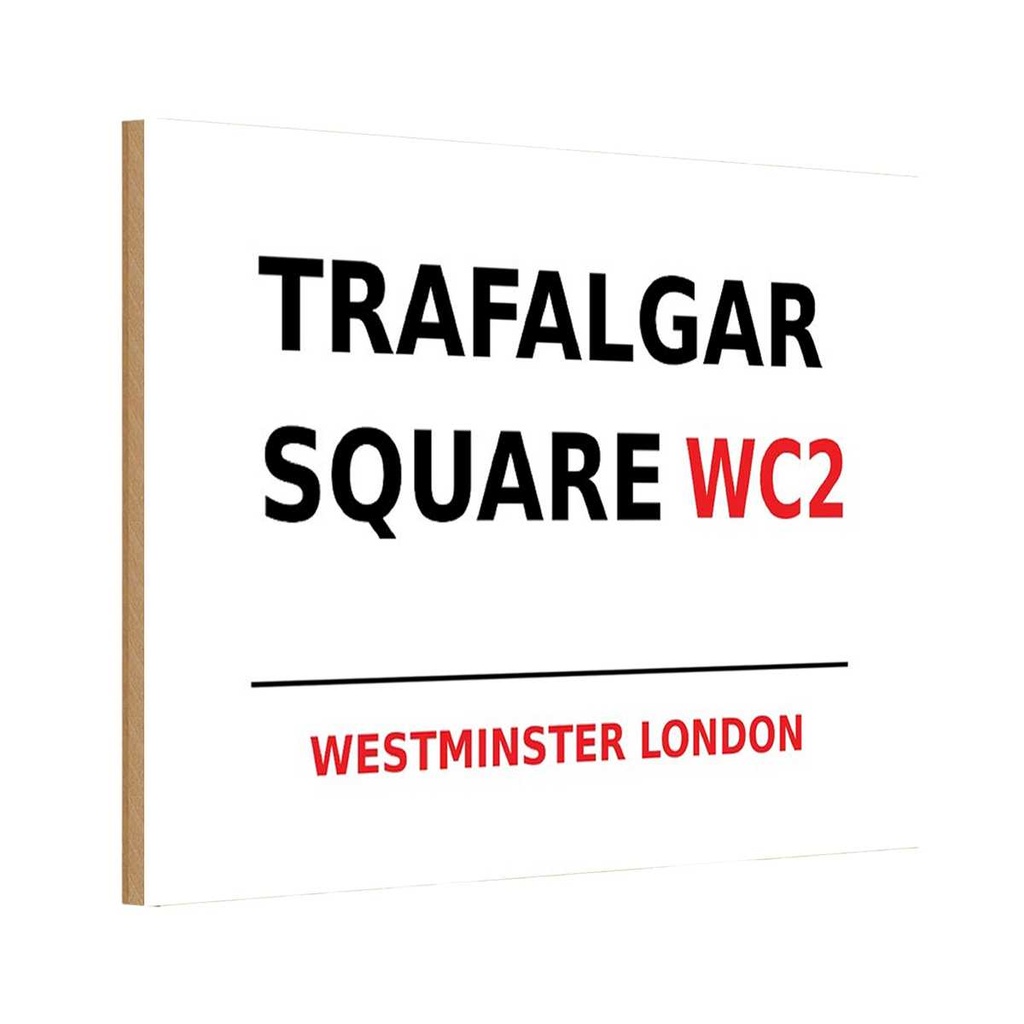 [LA-114404-1812-H] Holzschild 12x18 cm Westminster Trafalgar Square WC2 England