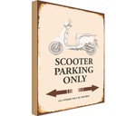 Holzschild 18x12 cm Scooter Parking only all others Parkplatzschild