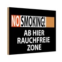 Holzschild 12x18 cm No Smoking Rauchfreie Zone