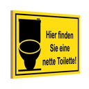 Holzschild 12x18 cm Hier finden sie nette Toilette Warnschild Hinweisschild