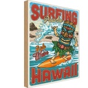 Holzschild 18x12 cm Surfing Paradise Hawaii Sommer Sport Amerika USA