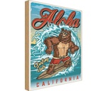 Holzschild 18x12 cm Surfing Aloha California Sommer Sport Amerika USA