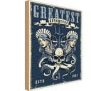 Holzschild 18x12 cm Pinup greatest adventure Pin Up