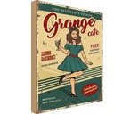 Holzschild 18x12 cm Pinup Grange cafe life music Pin Up