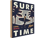 Holzschild 18x12 cm Miami Surf time long beach Amerika USA