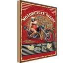 Holzschild 18x12 cm Pinup Motorcycle Garage Vintage Pin Up