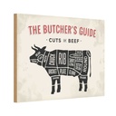 Holzschild 12x18 cm Kuh Beef cuts Fleisch Metzgerei Hofladen Marktstand Laden