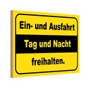 Holzschild 12x18 cm Ausfahrt Tag Nacht freihalten Dekoration