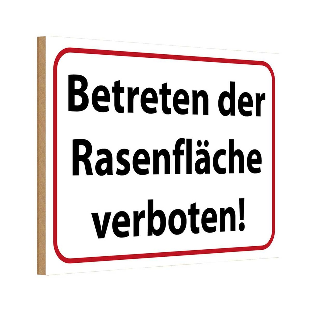 [LA-114937-1812-H] Holzschild 12x18 cm Betreten Rasenfläche verboten Warnschild Hinweisschild