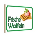 Holzschild 12x18 cm frische Waffeln Verkauf England