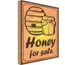 Holzschild 18x12 cm Honey for sale Honig Verkauf Hofladen Marktstand Laden