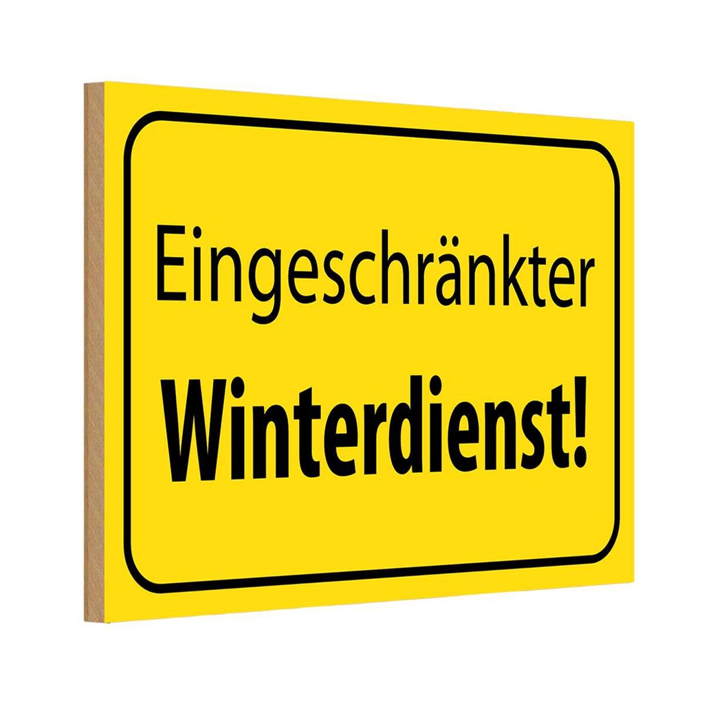 [LA-115098-1812-H] Holzschild 12x18 cm eingeschränkter Winterdienst Dekoration
