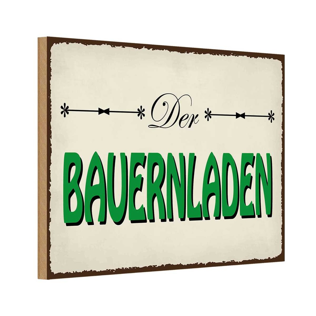 [LA-115124-1812-H] Holzschild 12x18 cm Bauernladen Hofladen Verkauf Marktstand Laden