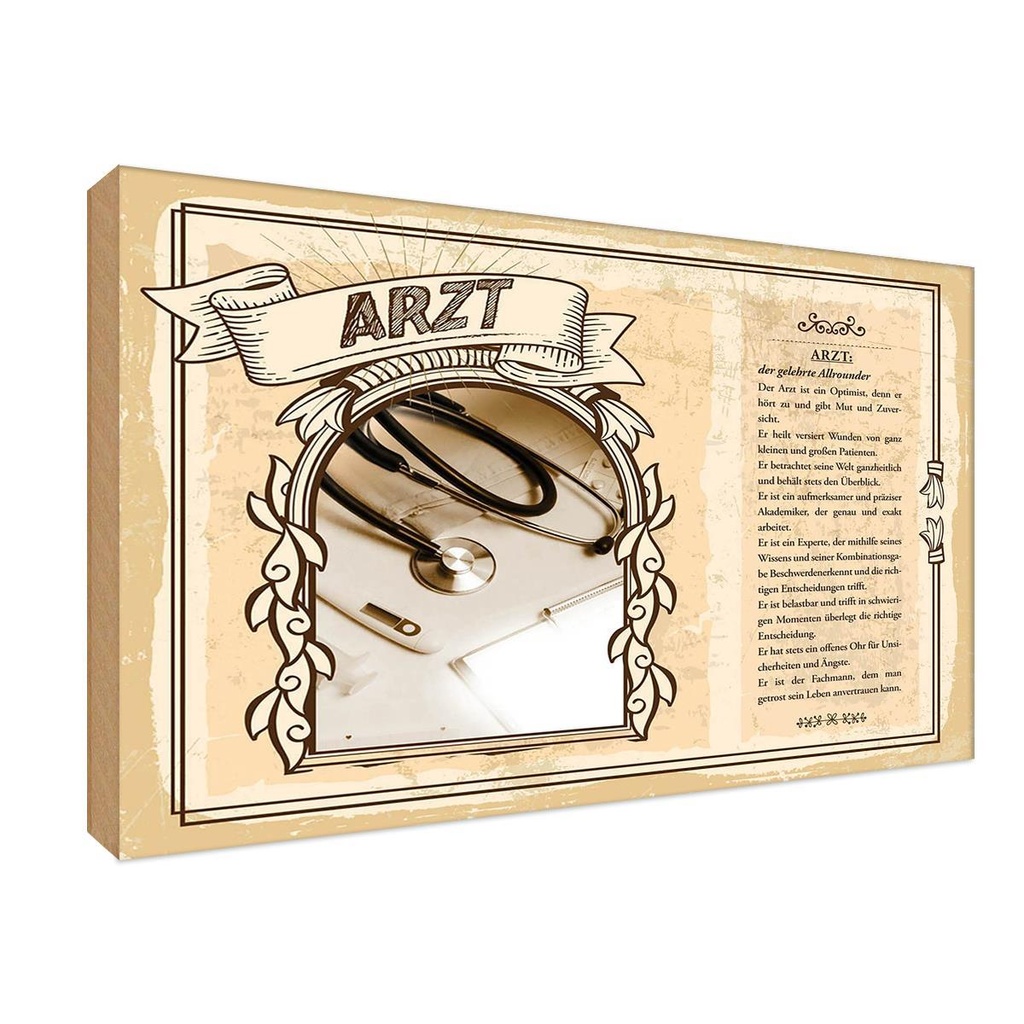 [LA-122978-1812-H] Holzschild 12x18 cm Arzt Beruf Arbeit