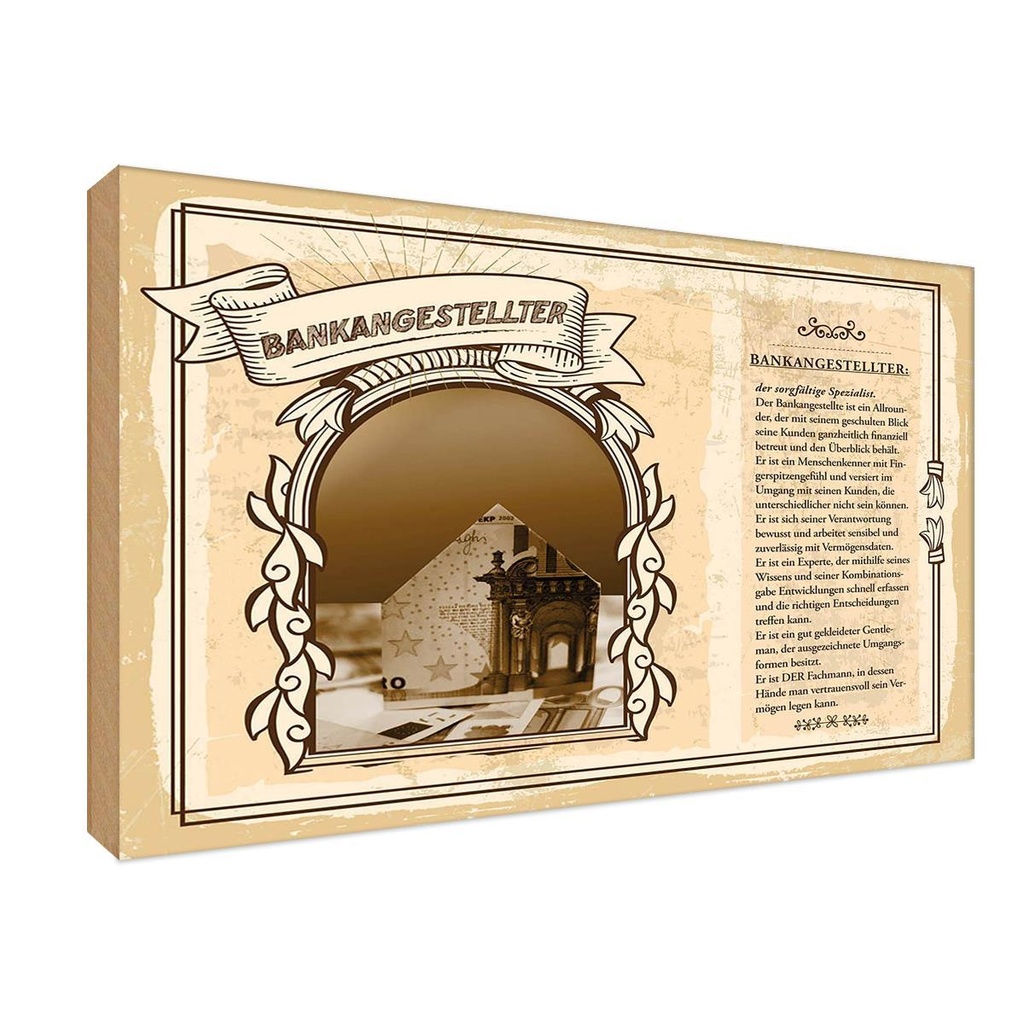 [LA-122985-1812-H] Holzschild 12x18 cm Konten Experte Beruf Arbeit