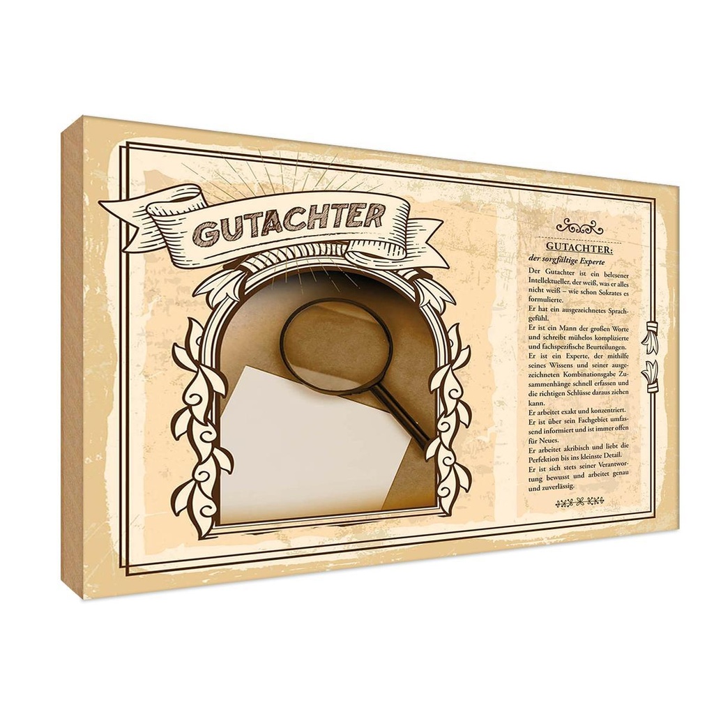 [LA-123032-1812-H] Holzschild 12x18 cm Gutachter Beruf Arbeit