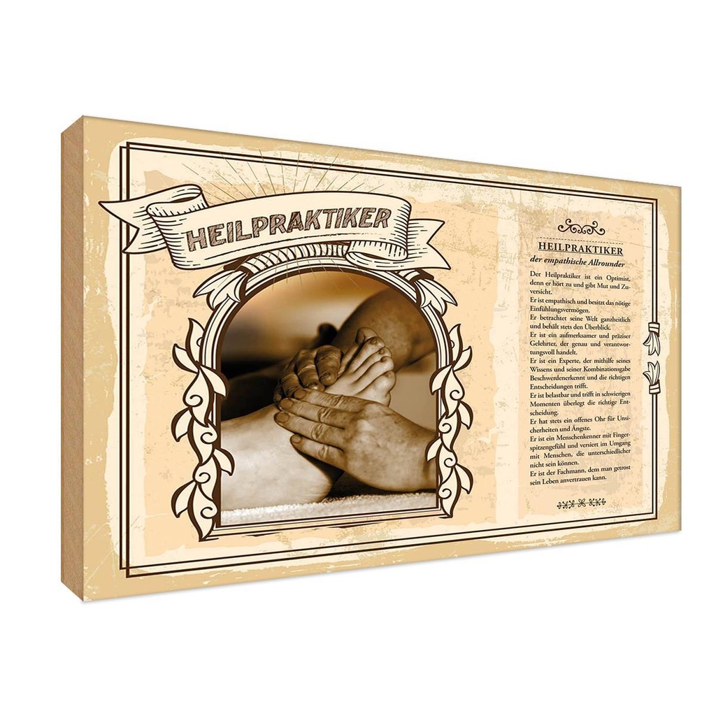 [LA-123035-1812-H] Holzschild 12x18 cm Heilpraktiker Beruf Arbeit