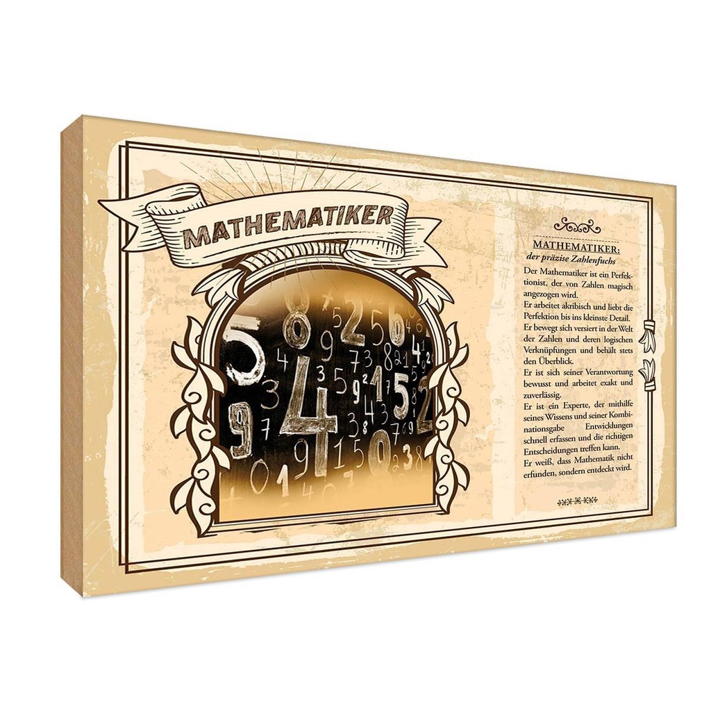 [LA-123062-1812-H] Holzschild 12x18 cm Mathematiker Beruf Arbeit
