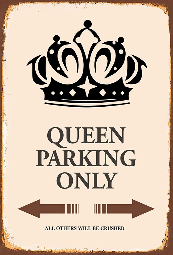 [LA-1781320-H] Holzschild 18x12 cm Queen parking only Korona Parkplatzschild