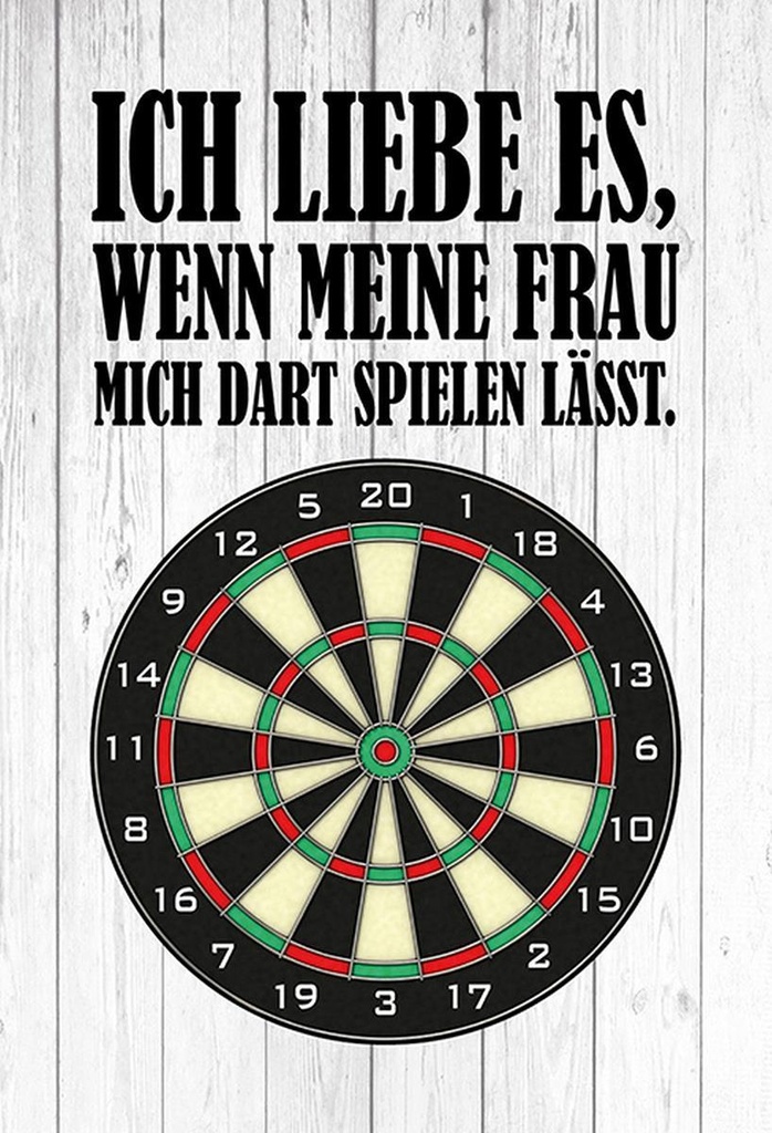 Holzschild 18x12 cm liebe wenn meine Frau mich DART