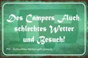 Holzschild 12x18 cm campers Fluch schlechtes Wetter