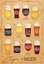 Holzschild 18x12 cm Types of Beer Bier Sorten
