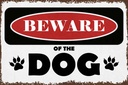 Holzschild 12x18 cm beware of the dog Vorsicht