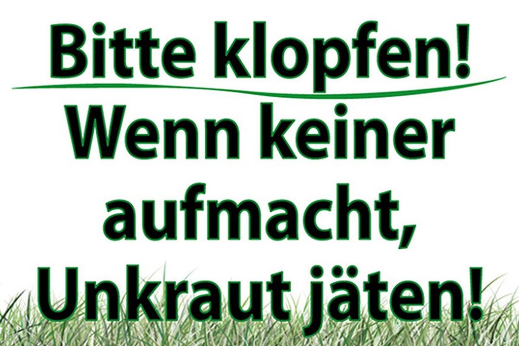 Holzschild 12x18 cm keiner aufmacht Unkraut jäten