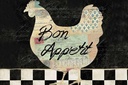 Holzschild 12x18 cm Huhn Hühner Bon Appetit Eier