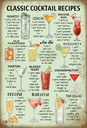 Holzschild 18x12 cm classic Cocktails Recipes Mojito