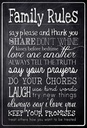 Holzschild 18x12 cm Family Rules say please