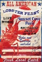 Holzschild 18x12 cm all american lobster feast music