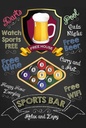 Holzschild 18x12 cm sports bar Beer relax and enjoy