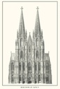 Holzschild 18x12 cm Zeichnung der Dom zu Köln Kölner Dom