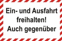 Holzschild 12x18 cm Parken Ein-und Ausfahrt freihalten