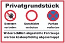 Holzschild 12x18 cm Parken Privatgrundstück betreten Verbot