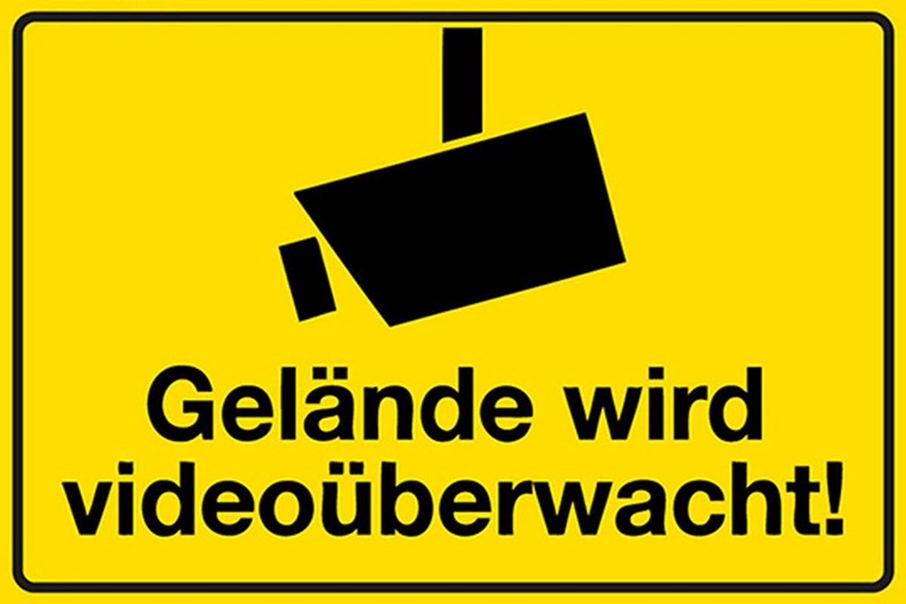 [LA-1781470-H] Holzschild 12x18 cm Gelände wird videoüberwacht