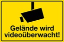 Holzschild 12x18 cm Gelände wird videoüberwacht
