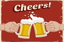 Holzschild 12x18 cm Alkohol Beer Cheers Bier