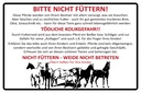 Holzschild 12x18 cm Tiere bitte nicht füttern Pferde Verbot