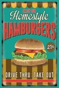 Holzschild 18x12 cm Hamburgers enjoy our Homestyle