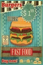 Holzschild 18x12 cm fast food Burgers buy now wifi